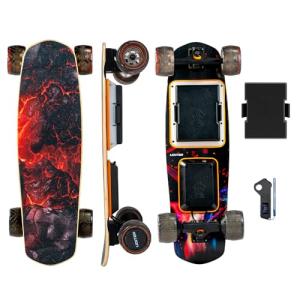 Uidter S3 Mini 1B Electric Skateboard, Electric Longboard with Remote and 10S2P 42V Swappable Battery/28 Mph Top Speed/2 * 600W Motors/12 Miles Max Range Electric Longboards for Adults & Beginners
