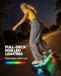 Electric Skateboard with RGB LED & 350W Motor, 27" Eboard with Remote, 4 Riding Modes, Max 10Mph & 10 Miles Range, LED Light-Up Electric Skateboards for Beginners and Teens