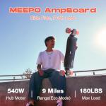 MEEPO Ampboard Electric Skateboard - Ultra-Lightweight 33.74" Drop-Through Deck, 14MPH Max, 9 Miles Range, for Beginners & Commuters Protective Gear & M6c Color Remote