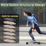 Askate A1 Electric Skateboard with Remote, Long Range Up to 17 Miles, 8 Ply Canadian Maple, Smooth 4-Speed Remote Controller, Suitable for Younger Beginners