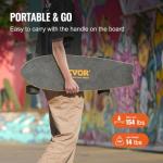 VEVOR Electric Skateboard with Remote, 13.7 Mph Top Speed & 7.5 Miles Max Range Skateboard Longboard, 3 Speeds Adjustment Skateboards, Easy Carry Handle Design, Suitable for Adults & Teens Beginners