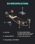 Uditer Electric Skateboards 1 Battery, S3 Electric Longboard with Remote and 10S2P 42V Swappable Battery/28 Mph Top Speed/2 * 600W Motors/12 Miles Max Range Electric Longboards for Adults & Beginners