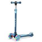Dribbl 3-Wheel Kids Scooter - Lean-to-Steer Technology, Adjustable Height Handlebar, Wide Anti-Slip Deck, Scooter for Boys & Girls Ages 3+, Child Safety Approved, Support Riders Up to 165 lbs, Blue