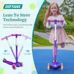 Gotrax KS1 Kids Kick Scooter, LED Lighted Wheels and 3 Adjustable Height Handlebars, Lean-to-Steer & Widen Anti-Slip Deck, 3 Wheel Scooter for Boys & Girls Ages 2-8 and up to 110 Lbs