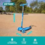 Gotrax KS1 Kids Kick Scooter, LED Lighted Wheels and 3 Adjustable Height Handlebars, Lean-to-Steer & Widen Anti-Slip Deck, 3 Wheel Scooter for Boys & Girls Ages 2-8 and up to 100 Lbs (Blue)