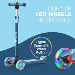 Dribbl 3-Wheel Kids Scooter - Lean-to-Steer Technology, Adjustable Height Handlebar, Wide Anti-Slip Deck, Scooter for Boys & Girls Ages 3+, Child Safety Approved, Support Riders Up to 165 lbs, Blue