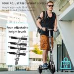 Scooters for Kids 8-12, Teens & Adults - Foldable Commuter Scooter with Bell, Hand Brake & Adjustable Height, 220 LB Weight Capacity, Perfect for School, Campus, Park Rides