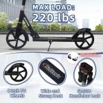 Nattork Kick Scooter for Kids 6+ Years Teens Adults - 220LB Weight Capacity, Front Shock Absorber and Adjustable Handlebar - Smooth Ride with 8" Sturdy Wheels, Ideal for Outdoor Sports Navy