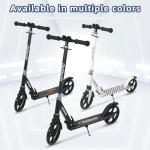 Nattork Kick Scooter for Kids 6+ Years Teens Adults - 220LB Weight Capacity, Front Shock Absorber and Adjustable Handlebar - Smooth Ride with 8" Sturdy Wheels, Ideal for Outdoor Sports Navy