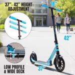 Folding Kick Scooter with Suspension for Adults and Teens – Adjustable Handlebar – Big 200mm Wheels – Lightweight Frame – 250lbs Capacity – Madd Gear Metro Cruise 250