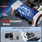 4 Wheel Mobility Scooter for Adults&Seniors, 15 Miles Electric Scooter Up to 300LBS, NFC One-Touch Unlock, Foldable Mobility Scooter for Travel with Dual Keys, Removable Battery, Rotating Seat, White