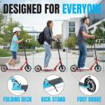 Folding Kick Scooter with Suspension for Adults and Teens – Adjustable Handlebar – Big 200mm Wheels – Lightweight Frame – 250lbs Capacity – Madd Gear Metro Cruise 250