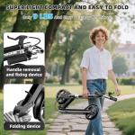 Scooters for Kids 8-12, Teens & Adults - Lightweight, Foldable, 8-Inch Big Wheels, Hand Brake & Bell, 4 Adjustable Height Levels, 240 lbs Max Load - Perfect for School, Campus and Park Rides Black