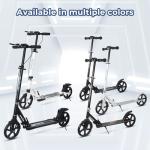 Nattork Scooter for Adults and Teens- Adjustable Height Folding Kick Scooter with Large Sturdy Wheels for a Smooth Ride, Lightweight, Commuter Adult Scooters with Hand Brake,Shock Absorption-White