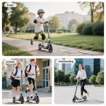 Scooters for Kids 8-12, Teens & Adults - Lightweight, Foldable, 8-Inch Big Wheels, Hand Brake & Bell, 4 Adjustable Height Levels, 240 lbs Max Load - Perfect for School, Campus and Park Rides Black