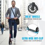 Folding Kick Scooter with Suspension for Adults and Teens – Adjustable Handlebar – Big 200mm Wheels – Lightweight Frame – 250lbs Capacity – Madd Gear Metro Cruise 250