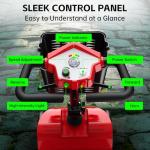 AXADA Mobility Scooter for Seniors,Motorized Scooter,Electric Scooter for Adults 300 lbs,Detachable Battery,Dual Baskets and Rear Tail Lights(Red)