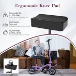 Fvzzin Lightweight Knee Scooter Crutch Alternative, Foldable & Adjustable Knee Scooter for Adults for Foot Surgery, Steerable Knee Walker with Detachable Basket, Includes DIY Stickers-Cream Purple