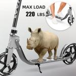 Adult Scooter with Big Wheels | Adjustable Height, Foldable Aluminum Frame | Smooth Ride for Urban Commuting and Outdoor Fun | 300lbs Weight Limit