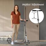 Adult Scooter with Big Wheels | Adjustable Height, Foldable Aluminum Frame | Smooth Ride for Urban Commuting and Outdoor Fun | 300lbs Weight Limit