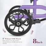 Fvzzin Lightweight Knee Scooter Crutch Alternative, Foldable & Adjustable Knee Scooter for Adults for Foot Surgery, Steerable Knee Walker with Detachable Basket, Includes DIY Stickers-Cream Purple