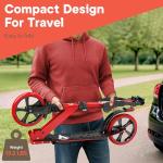 Campior Kick Scooter for Ages 6+, for Kids, Teens, and Adults, Max Load 240 LBS, Foldable, 8-inch Big Wheels for Kids and Adults, with Kickstand, 3 Adjustable Levels, Child Safety Approved, Red