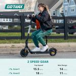 Gotrax Fusion Seat Electric Scooter for Adults, 8.5" Solid Tire Max 14 Miles Range, 15.5/18 Mph 2 Gear Speed Power by 300W Motor, Rear Double Suspension EABS&Disk Brake, Foldable Escooter with Saddle