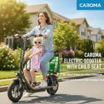 Caroma Peak 1200W Electric Scooter with Seat, Electric Scooter Adults with 12" Shock-Absorbing Tires, 375Wh Battery up to 30Miles&20MPH, Foldable Electric Bike with Seat for Commuting(Black)