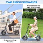 Caroma Peak 1200W Electric Scooter with Seat, Electric Scooter Adults with 12" Shock-Absorbing Tires, 375Wh Battery up to 30Miles&20MPH, Foldable Electric Bike with Seat for Commuting(Black)