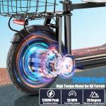 Caroma Peak 1200W Electric Scooter with Seat, Electric Scooter Adults with 12" Shock-Absorbing Tires, 375Wh Battery up to 30Miles&20MPH, Foldable Electric Bike with Seat for Commuting(Black)