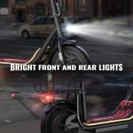 Caroma Peak 1200W Electric Scooter with Seat, Electric Scooter Adults with 12" Shock-Absorbing Tires, 375Wh Battery up to 30Miles&20MPH, Foldable Electric Bike with Seat for Commuting(Black)