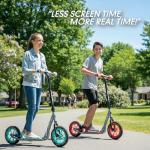 Large Kick Scooter for Adults, Teens & Kids 8-12 with Kickstand – 12" Air-Filled Tires, Wide Deck, Lightweight Steel Frame – Madd Gear Urban Glide (Graphic 1)