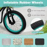 Costzon Big Wheels Kick Scooter for Kids 8+, Youth Scooter with Foldable & Height Adjustable Handlebar, Inflatable Shock Absorption Wheels, Dual Brakes for Teens, Adults, Max Load 220 LBS (Black)