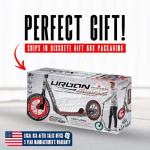 Large Kick Scooter for Adults, Teens & Kids 8-12 with Kickstand – 12" Air-Filled Tires, Wide Deck, Lightweight Steel Frame – Madd Gear Urban Glide (Graphic 1)