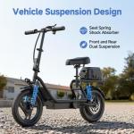 AOVOPRO Electric Scooter, 21-28 Miles Range, Folding E-Scooter / Dual Suspension