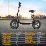 AOVOPRO Electric Scooter for Adults with Seat Range 50Miles, Foldable E-Scooter