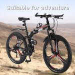 26" Folding Mountain Bike 24-Speed Full Suspension MTB for Men & Women