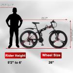 26" Folding Mountain Bike 24-Speed Full Suspension MTB for Men & Women
