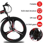 26" Folding Mountain Bike 24-Speed Full Suspension MTB for Men & Women