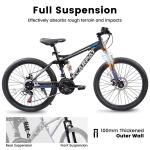 27.5inch Full Suspension Mountain Bike 21 Speed Mechanical Disc Brakes Men Women