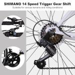 WEIZE Road Bike, 700C Wheel City Commuter Bicycle, 14 Speed Drop Bar, Racing Adult Bike with Caliper Brakes, High-Carbon Steel Hybrid Bikes, Urban Adult Bicycle for Men and Women,White