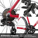 HH HILAND 700c Road Bike 14 Speed, Aluminum Frame Racing Bike, City Commuter Bicycle for Men Women