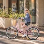 Omelaza 24/26 Inch Beach Cruiser Bike for Adult - High-Carbon Steel Frame Comfortable City Bike with Rear Rack or Basket