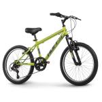 Huffy Stone 20 Inch Mountain Bike, Matte Lime Frame, 6-Speed Shimano Twist Shifting, Front Suspension, Comfort Saddle, 20"/24"/26" Sizes, 6-21 Speeds, Dual Suspension Available