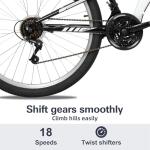 WEIZE Mountain Bike, 27.5 inch Outdoor Cycling Bike,18-Speed/High-Carbon Steel/Dual Full Suspension, Adjustable Ergonomic Seat for Men Women Adult, MTB Bicycle with Suspension Fork (White)