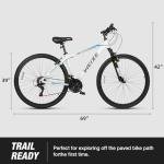 WEIZE Hardtail Mountain Bike, 29 Inch Wheels Outdoor Cycling Bike, 21-Speed Trigger Shifter, Aluminum Frame for Women and Men, Comfort Saddle, MTB Bicycle with Suspension Fork, White