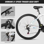 WEIZE Hardtail Mountain Bike, 29 Inch Wheels Outdoor Cycling Bike, 21-Speed Trigger Shifter, Aluminum Frame for Women and Men, Comfort Saddle, MTB Bicycle with Suspension Fork, White