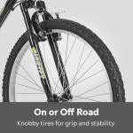 Pacific Mountain Sport Bike, 26 inch Mountain Bike for Men and Women, 18 Speed, Steel Frame, Knobby Tires, Front Suspension Fork, Twist Shifters, Linear Pull Brakes, Adult Bicycle