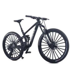 Kuasting 1:8 Scale Die-Cast Mini Mountain Bike Toy Downhill Bicycle Model DS Cake Topper DH Desktop Decoration Crafts for Cycling Lovers Bike Racers Athletes Children Boys and Girls (Black)