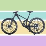 Kuasting 1:8 Scale Die-Cast Mini Mountain Bike Toy Downhill Bicycle Model DS Cake Topper DH Desktop Decoration Crafts for Cycling Lovers Bike Racers Athletes Children Boys and Girls (Black)